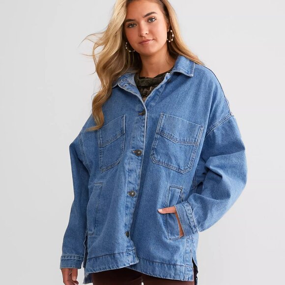 new FREE PEOPLE 100% Cotton Madison City Denim Jacket 6MS3 - Picture 9 of 9